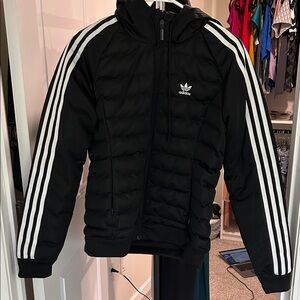 Adidas Black Jacket with White Accents